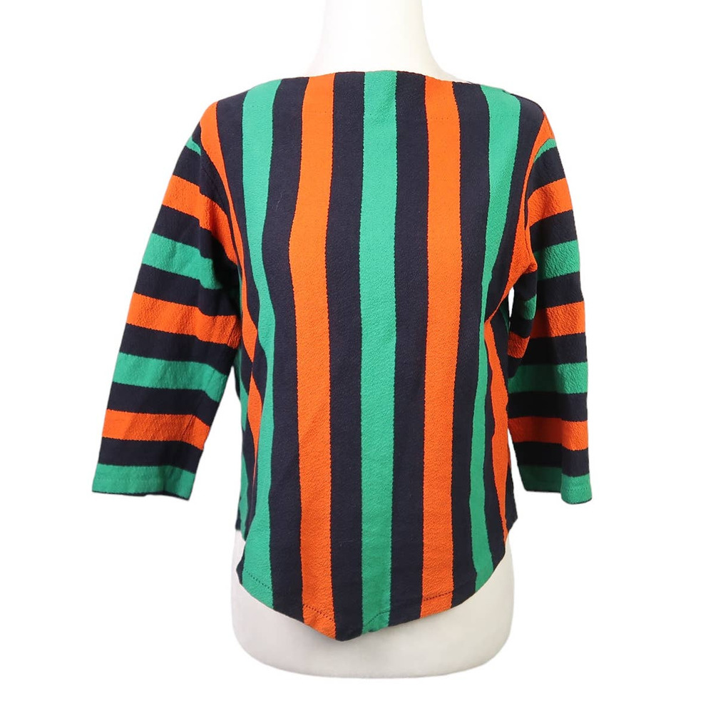 Vintage Striped Top - Green, Orange, Black